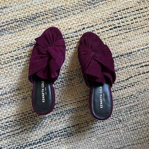 Kenneth Cole Eggplant Bow Mules
